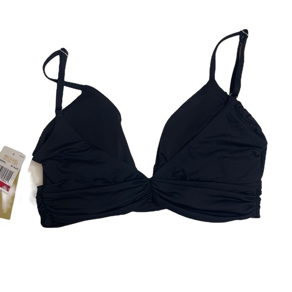 MICHAEL Michael Kors V-Wire Bikini Top Solid Black XS New - Picture 6 of 7